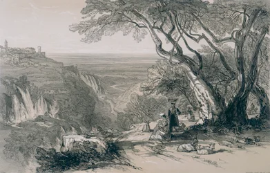 Ansichten von Rom und seiner Umgebung: Tivoli mit Blick über den Anio